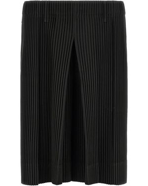 Homme Plissé Issey Miyake 'tailored Pleats 2' Bermuda Shorts - Black