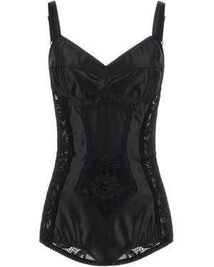 Dolce & Gabbana Miederhose Aus Satin Und Spitze - Schwarz