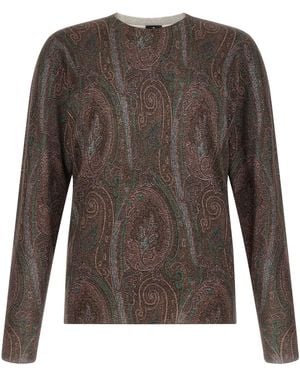 Etro Paisley-Pullover - Grau