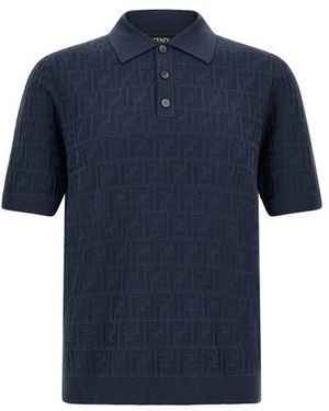 Fendi Polo Cotone Ff - Blu