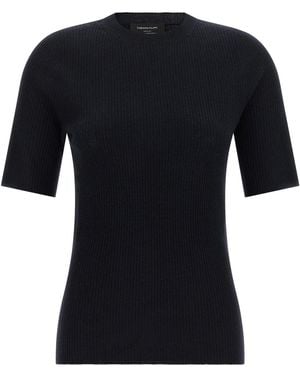 Fabiana Filippi Ribbed Knit T-shirt - Black
