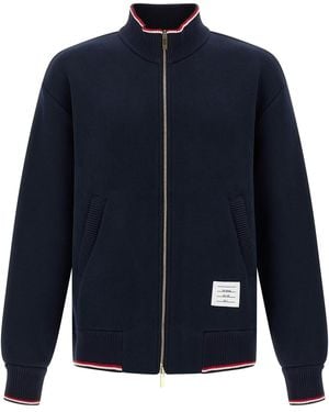 Thom Browne Felpa 'Oversized Funnel Neck' - Blu