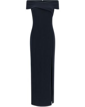 Ralph Lauren Long Dress With Crossed Neckline - Blue