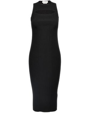 McQueen 'Slashed Knit' Midi Dress - Black
