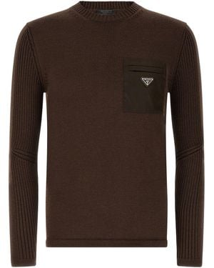 Prada 're-nylon' Pocket Jumper - Brown