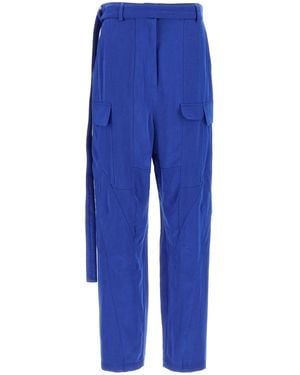 Ferragamo Cargo Trousers With Unique Cuts - Blue