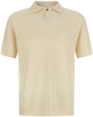 Ma'ry'ya Spongy Effect Polo Shirt - Natural