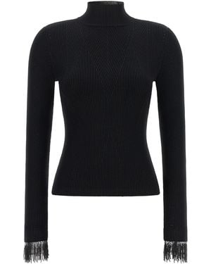 Twinset Stretch Viscose Knit Top - Black