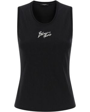 Balmain Sleeveless Tops - Black