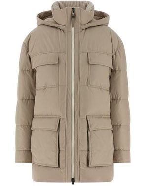Brunello Cucinelli Piumino Collo Maglia - Neutro
