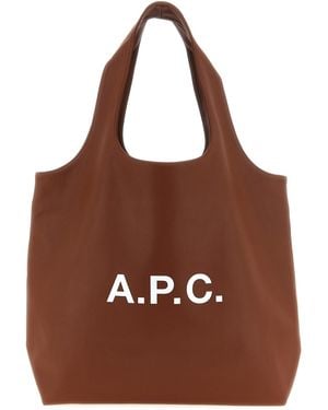 A.P.C. 'ninon' Large Shopping Bag - Brown