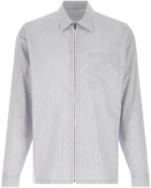 Prada Zip Striped Shirt - Grey