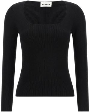 P.A.R.O.S.H. P. A.R. O.S. H. 'Long' Ribbed Knit Top - Black