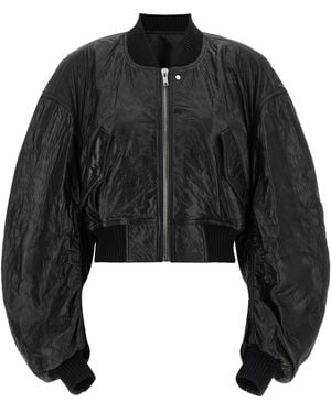 Rick Owens 'secchia Cropped Flight' Bomber Jacket - Black