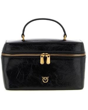 Pinko Borsa A Mano Pelle Effetto Stropicciato - Nero