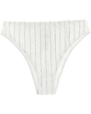 MC2 Saint Barth 'Sibilla Strass Stripes 01' Bikini Bottoms - White