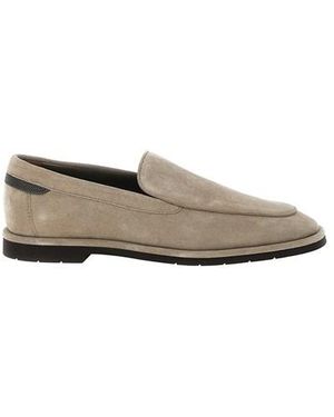 Brunello Cucinelli Mocassino Suede 'Monile' - Neutro