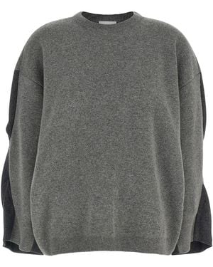 Nude Two-tone Sleeve Jumper - Grey