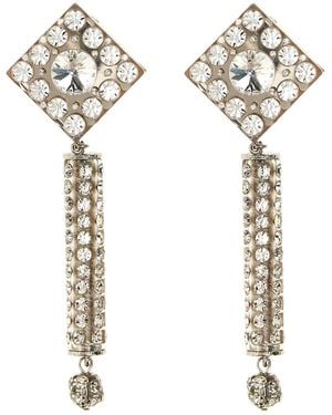 Alessandra Rich 'Crystal Mit Anhänger' Ohrringe - Weiß