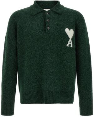 Ami Paris Polo 'Ami De Coeur' - Verde