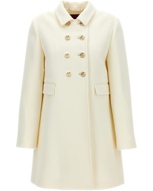 Gucci Zweireihiger Mantel "Gg" - Natur