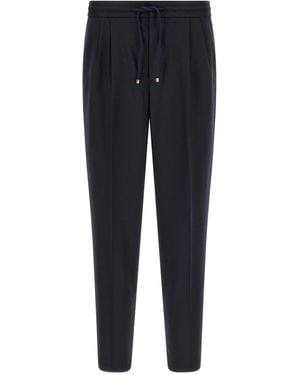 Brunello Cucinelli Wool Flannel Trousers - Blue