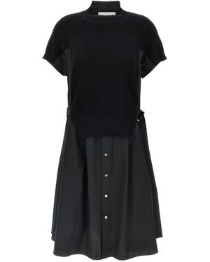 Sacai Two-material Dress - Black