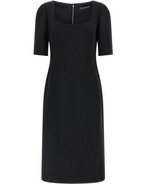 Dolce & Gabbana Doppeltes Crêpe-Kleid - Schwarz