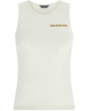 Balenciaga Logo Embroidery Tank Top - Multicolour