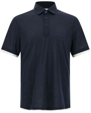 Brunello Cucinelli Polo Seta - Blu
