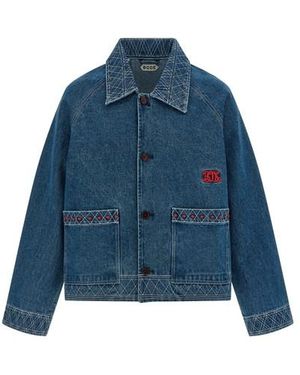 Bode Giacca Denim Ricami - Blu