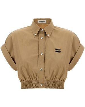 Miu Miu Cropped Shirt - Natur