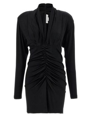 Victoria Beckham Abito 'Long Sleeve Ruched Mini' - Nero