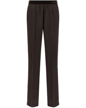 Tom Ford Silk Trousers - Black