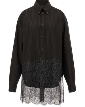 Fendi Wool And Lace Shirt - Black