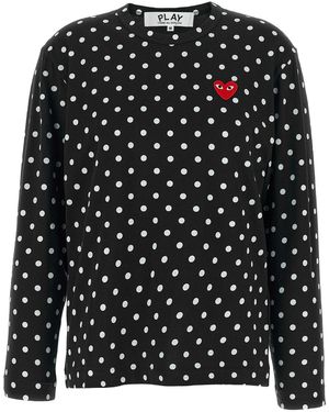 COMME DES GARÇONS PLAY 'red Emblem' T-shirt - Black