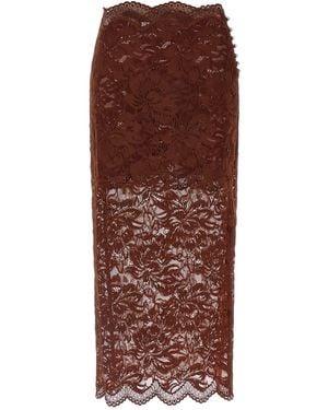 Rabanne Lace Skirt - Brown