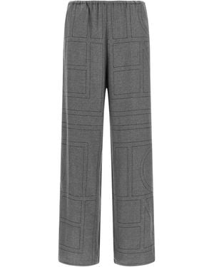 TOTEME Monogram Flannel Trousers - Grey
