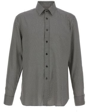 Tom Ford Polka Dot Lyocell Shirt - Grey