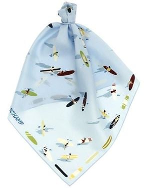 Longchamp Foulard 'En Attendant La Vague' - Blu