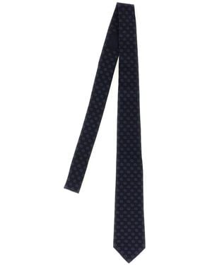 Gucci Cravatta Seta Gg Jacquard - Nero