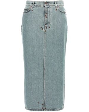 Moschino 'Rivets' Denim-Rock - Blau