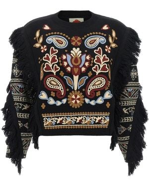 FARM Rio Pullover Mit Cornely-Stickerei - Schwarz