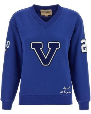 Valentino Garavani 'chat De La Maison' Sweatshirt - Blue