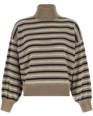 Brunello Cucinelli 'sparkling Stripes' Jumper - Multicolour