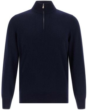Brunello Cucinelli Half-zip Jumper - Blue