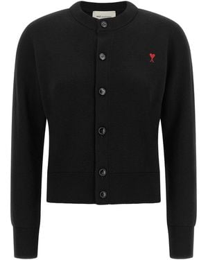 Ami Paris 'ami De Coeur' Cardigan - Black