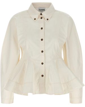 Ganni 'peplum' Shirt - White