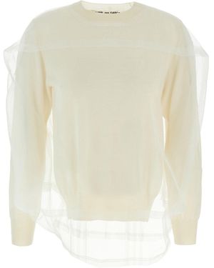 Comme des Garçons Pullover 'Tulle Sweater' - Weiß