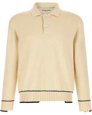 Golden Goose 'rindley' Polo Shirt - Natural